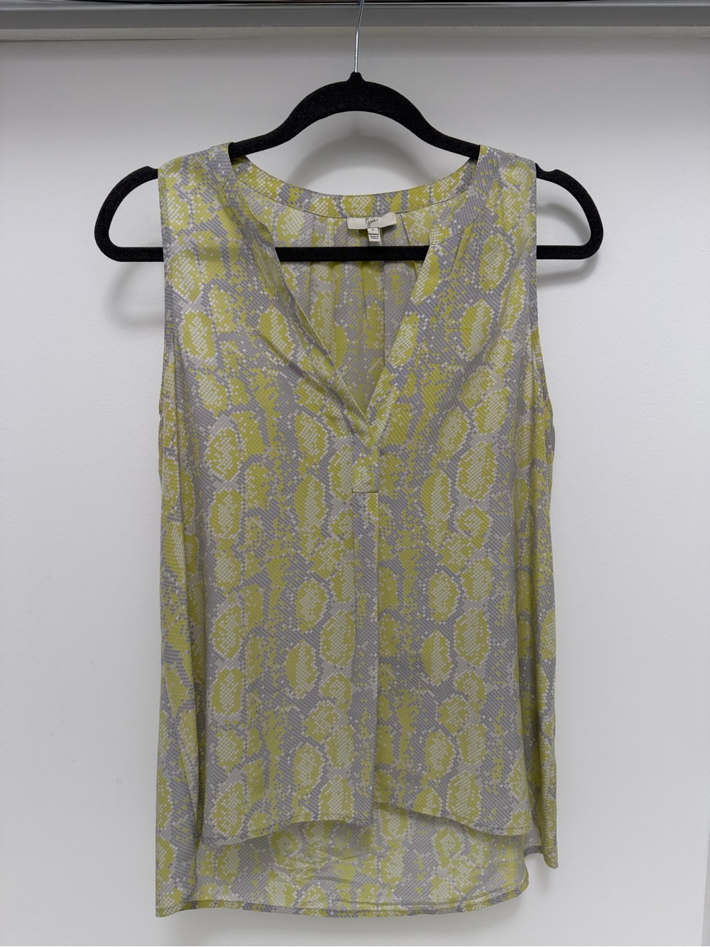 Joie Sleeveless V-Neck Snake Print Top